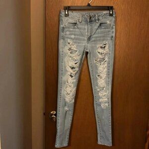 American Eagle Outfitters Distressed Super Stretch HiRise Jeggings Size 2
